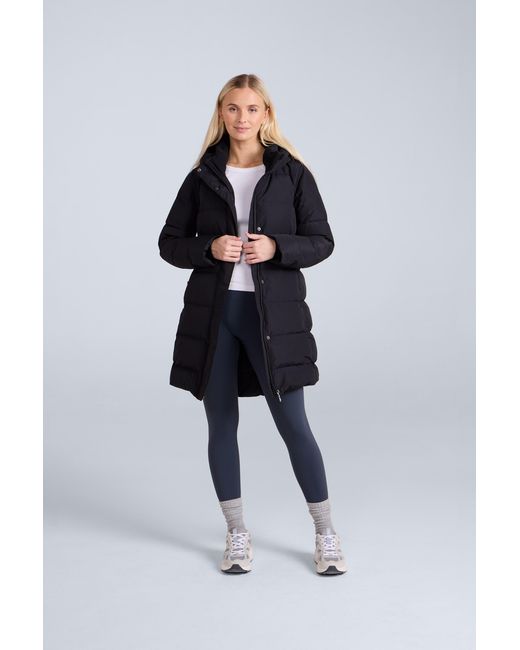 Mountain Warehouse Blue 'Ivy' Down Coat Water Resistant Zip Up Long Hooded Puffer Winter Jacket