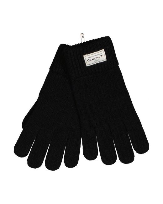 Gant Accessoires Gebreide Wollen Handschoenen In Zwart in het Black voor heren