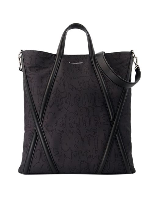 Alexander McQueen Black Harness Shopper Bag for men