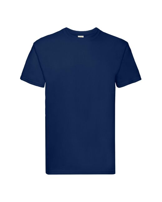 Fruit Of The Loom Blue Adult Super Premium Plain T-Shirt Cotton