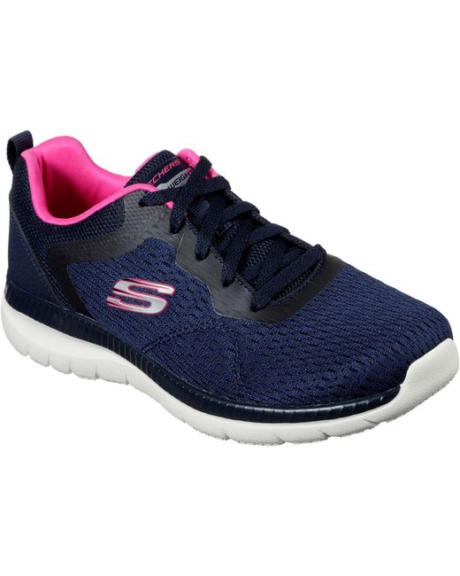Skechers Blue Bountiful Quick Path 12607-Nvhp/Hot Lace Up Shoes