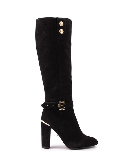 Holland Cooper Black Marlborough Knee Boots