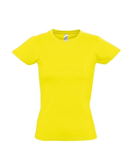 Sol's Yellow Ladies Imperial Heavy Short Sleeve T-Shirt (Lemon)