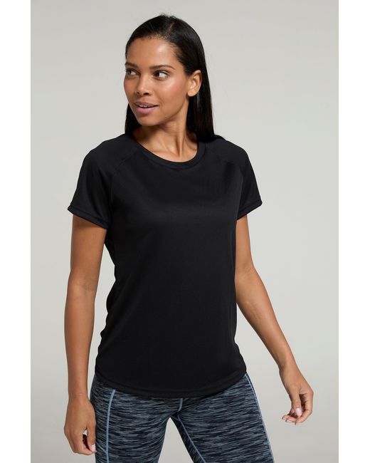 Mountain Warehouse Black 'Endurance' Isocool T-Shirt Sun Protection Breathable Tee