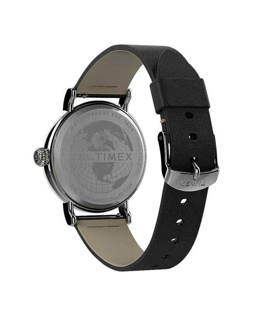 Timex Black Peanuts Snoopy Watch Tw2U86400 Leather for men