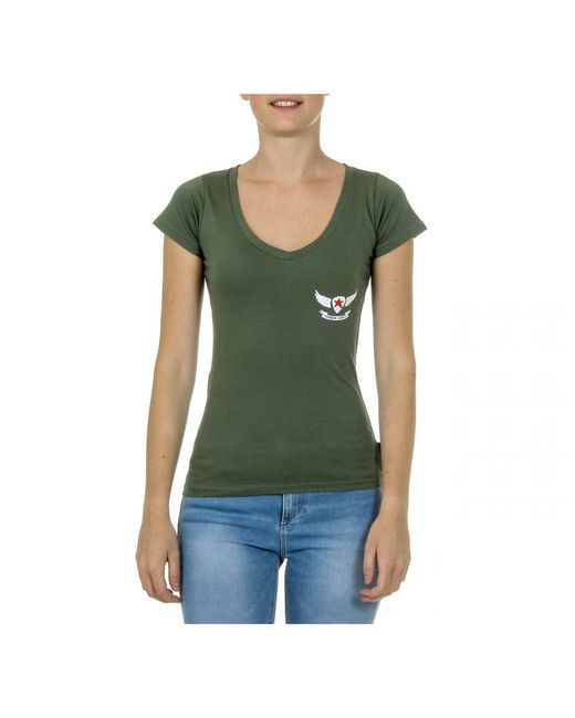 Andrew Charles by Andy Hilfiger Green T-Shirt Short Sleeves V-Neck Tapiwa