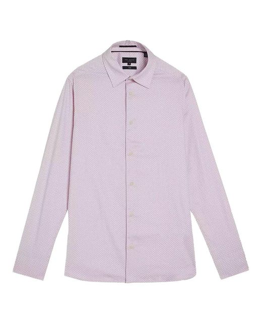 Ted Baker Purple Faenza Geometric Shirt for men