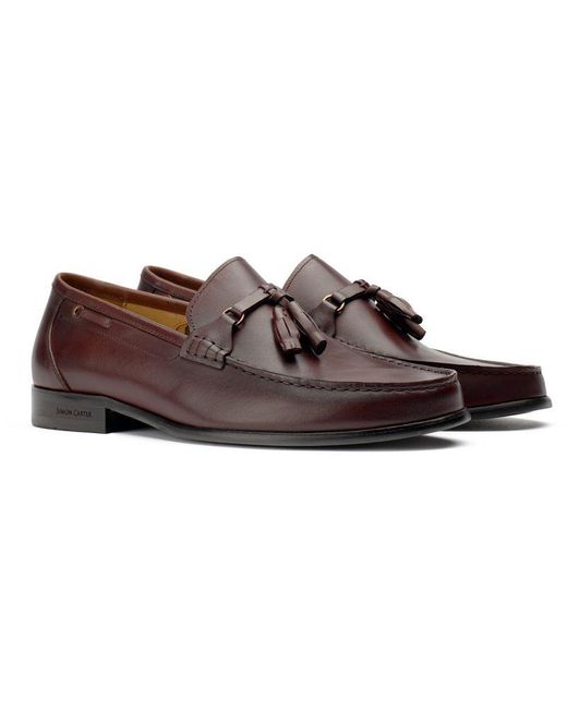 Simon Carter Brown Triceratops Loafer Shoes for men