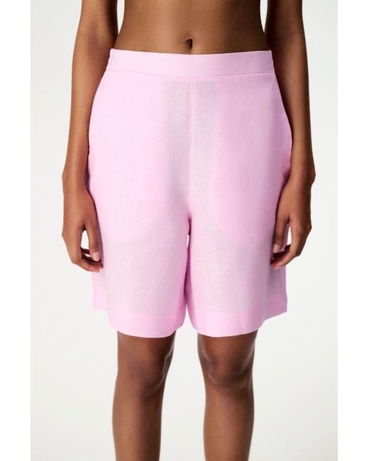 Penti Pink Linen Tailored Shorts