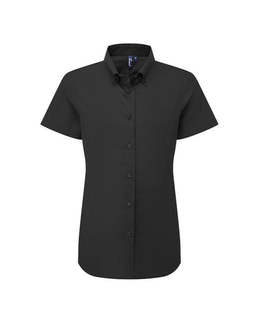 PREMIER Black Ladies Supreme Oxford Short-Sleeved Formal Shirt