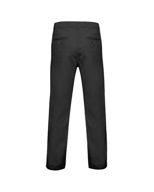 Asquith & Fox Black Classic Cotton Twill Chino Trousers for men