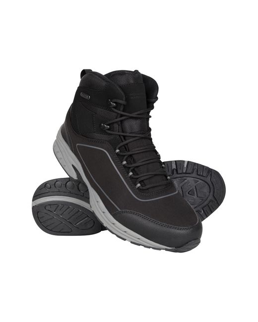 Mountain Warehouse Black 'Ramble' Softshell Boots With High Traction Outsole Waterproof Hiking Shoes Textile for men