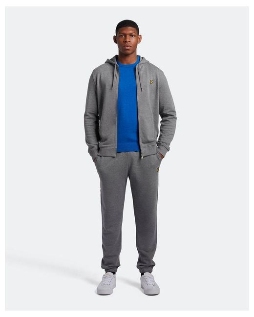 Lyle & Scott Blue Cotton Merino Crew Neck Jumper for men