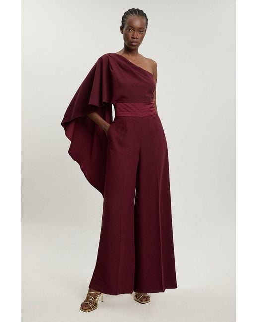 Karen Millen Satin Back Crepe Tailored Jumpsuit