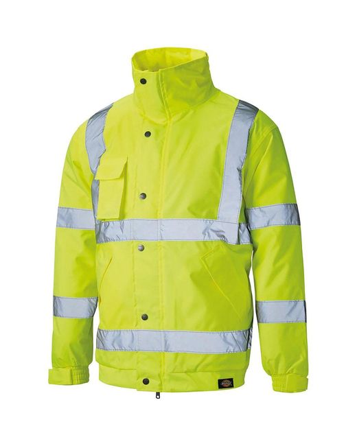 Dickies Yellow High Visibility Bomber Work Wear Jacket for men