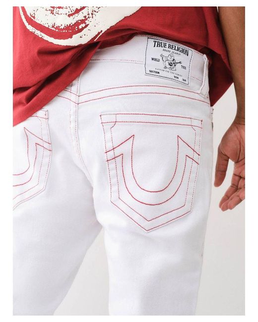 True Religion White Matt Single Needle No Flap 32In for men