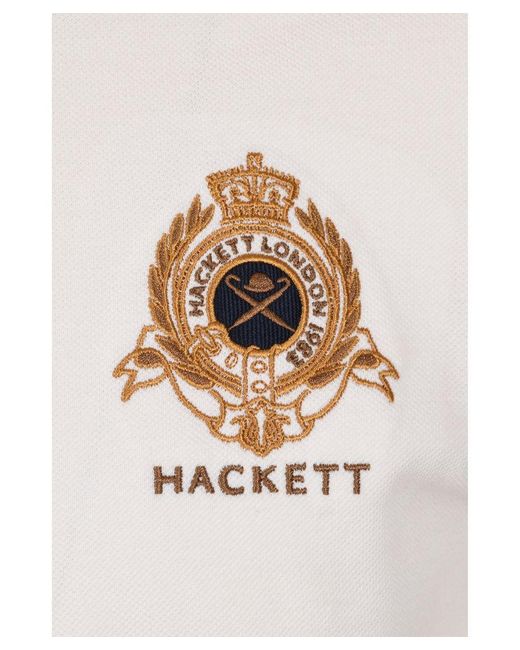 Hackett White Heritage Logo Polo Antique for men