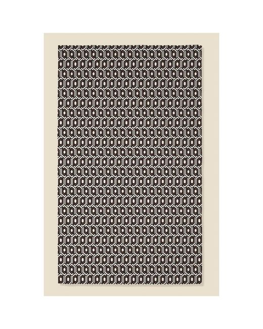 Sosandar Natural Geometric Print Contrast Trim Scarf