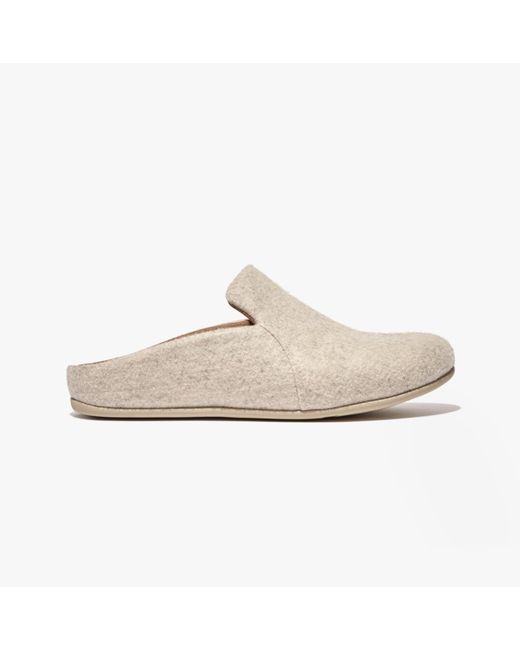 Fitflop White Chrissie Ii Haus E01 Felt Slippers Ivory