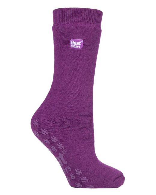 IOMI Purple Ladies Thick 3.1 Tog Non Slip Grip Slipper Socks For Raynauds for men