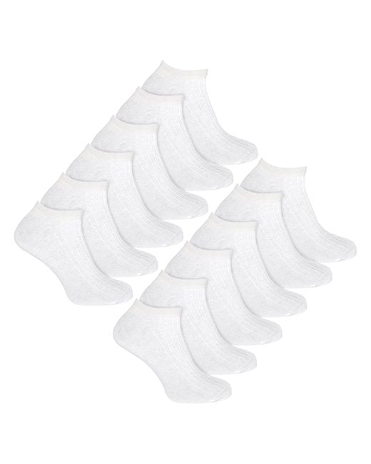 Sock Snob White 12 Pack 100% Cotton Trainer Socks for men