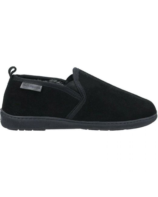 Hush Puppies Black Arnold Slip On Leather Slipper for men
