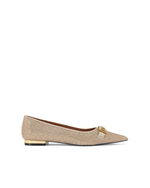 Kurt Geiger Natural Kingsley Pointed Flat Ballet Flats