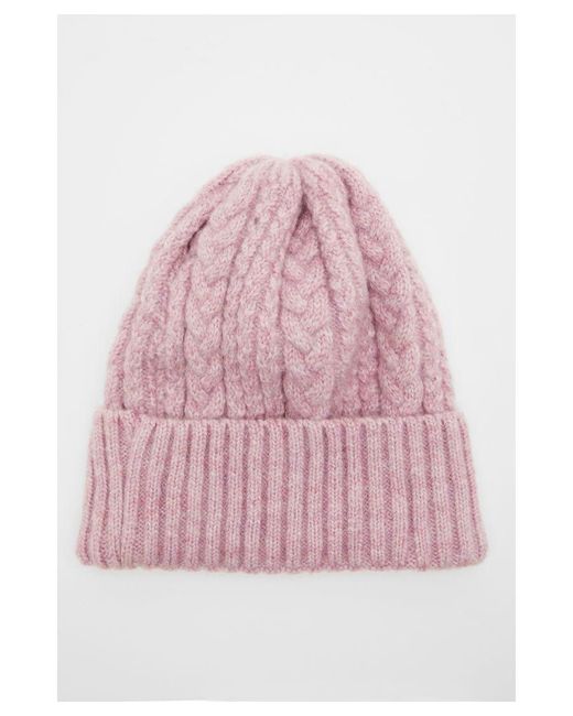 Quiz Pink Cable Knit Hat