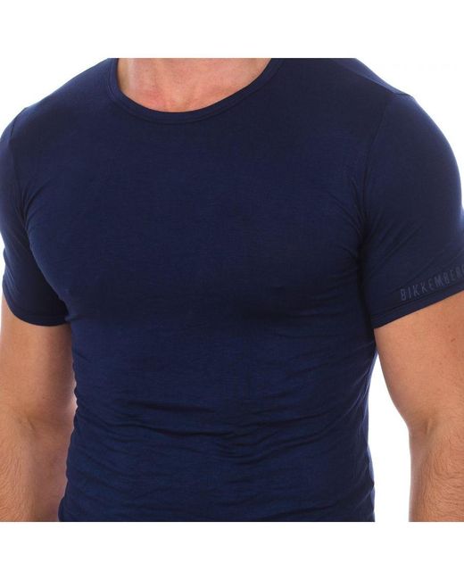 Bikkembergs Blue Fashion Bamboo Short Sleeve T-Shirt Bkk1Uts03Si for men