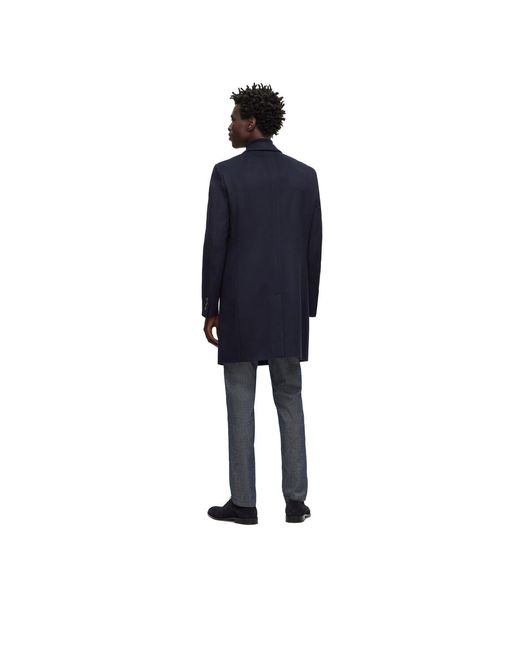 Boss Blue Hyde Tailored Fit Long Formal Coat for men
