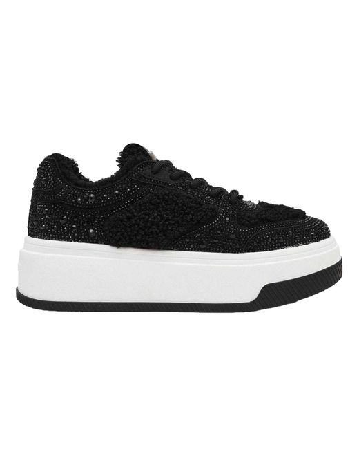 Steve Madden Black Ladies Dynamo Rf Trainers