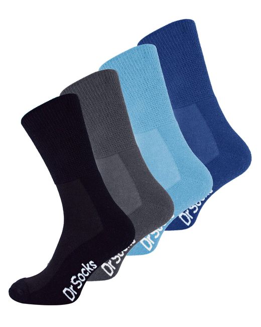 Dr.Socks Blue 4 Pair Multipack Bamboo Diabetic Socks for men
