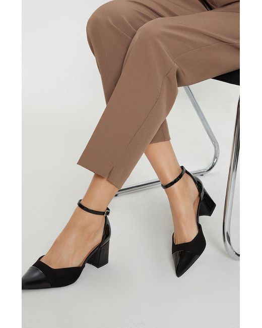 Wallis Natural Wide Fit Dollis Pointed Two Part Toe Cap Courts