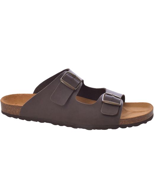 Lambretta Brown Avalon Twin Buckle Suede Sandals for men
