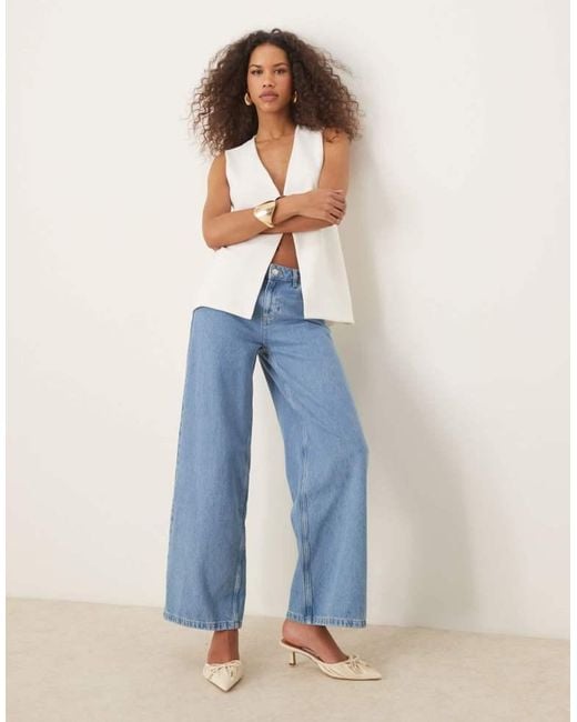 ASOS White Supersoft Longline Waistcoat With Button Detail