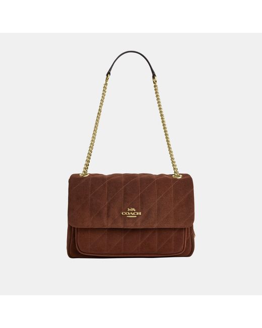COACH Brown Elodie Crossbody Bag With Quilting