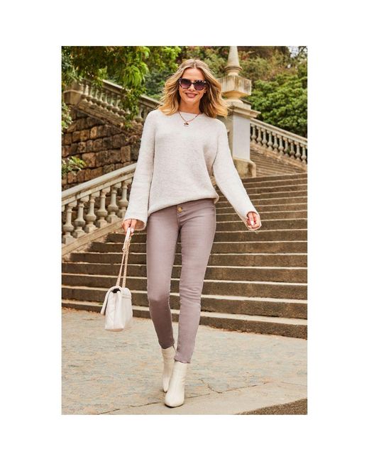 Sosandar Green Natural Super Soft Cable Sleeve Detail Jumper