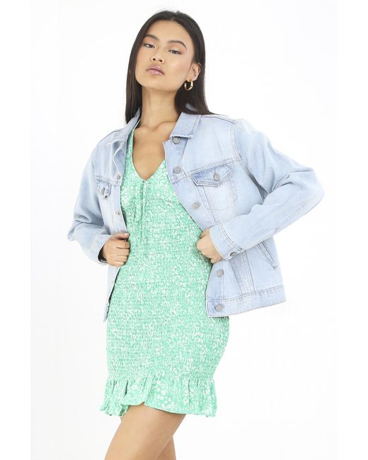 Brave Soul Light 'Blooms' Western Style Denim Jacket in Blue Lyst UK