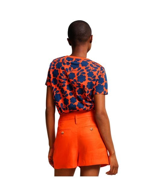 Regatta Red Orla Kiely Easy-To-Wear Cotton T-Shirt Tee Top