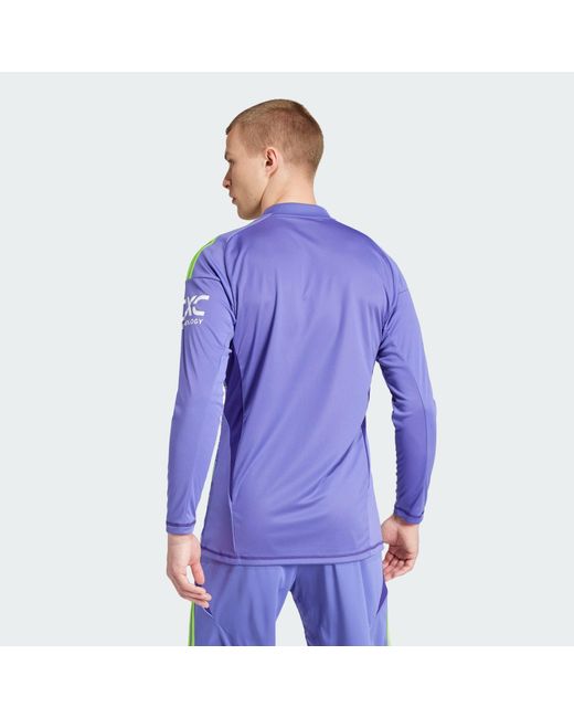 Adidas Originals Blue Manchester United 24/25 Long Sleeve Goalkeeper Jersey for men