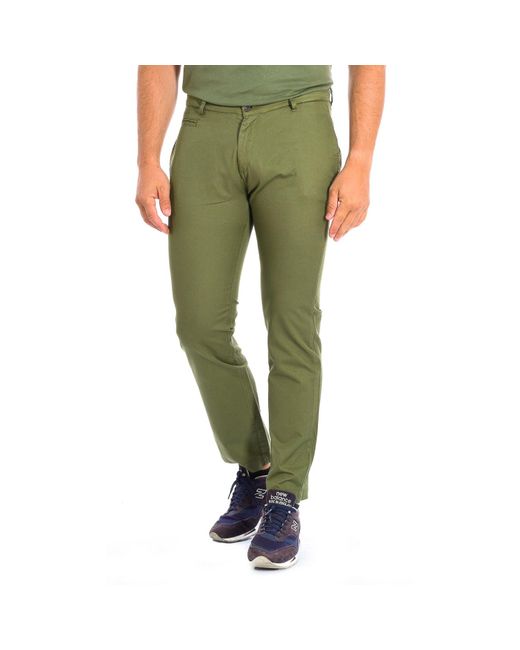 La Martina Green Long Trousers With Straight Cut And Hems Tmt014-Tl121 For for men