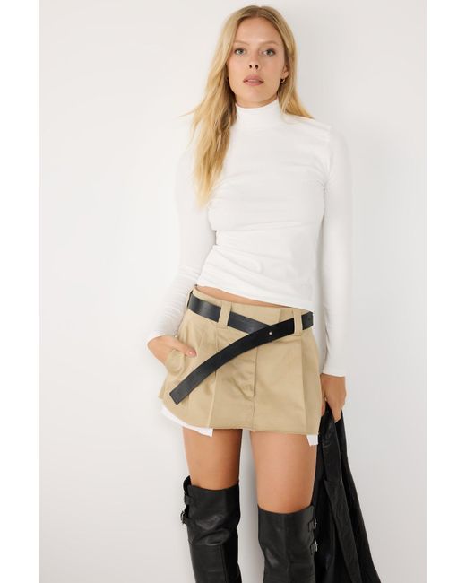 No Matter What Duru Basic Lange Mouw Blouse in het Natural