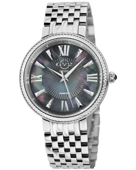 Gevril Gray Gv2 12531 Genoa Swiss Quartz Diamond Watch