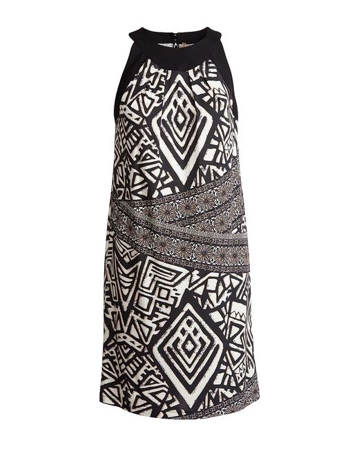 Conquista Mouwloze Jurk Met Print Van in het Black