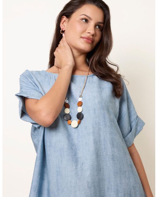 Blue Vanilla Blue Washed Effect Tunic Dress