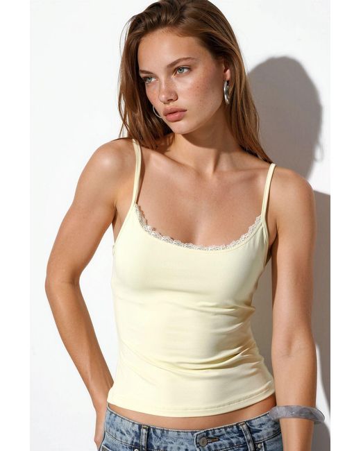 Busem Natural Fitted Crop Lace Cami Top
