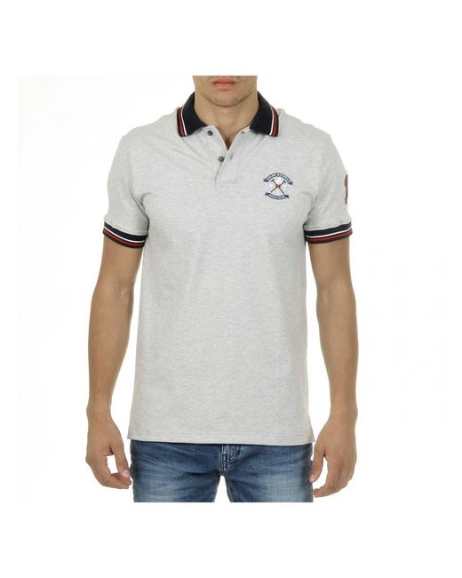Ufford & Suffolk Polo Club Gray Short Sleeves Pako Cotton for men