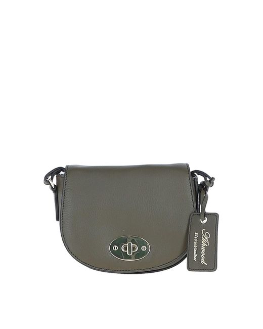 Ashwood Leather Gray 'Borsa Della Moda' Real Saddle Crossbody Bag
