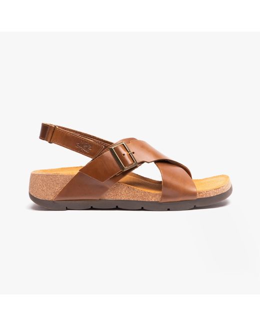 Fly London Brown Chlo852Fly Ladies Slingback Crossover Sandals Camel