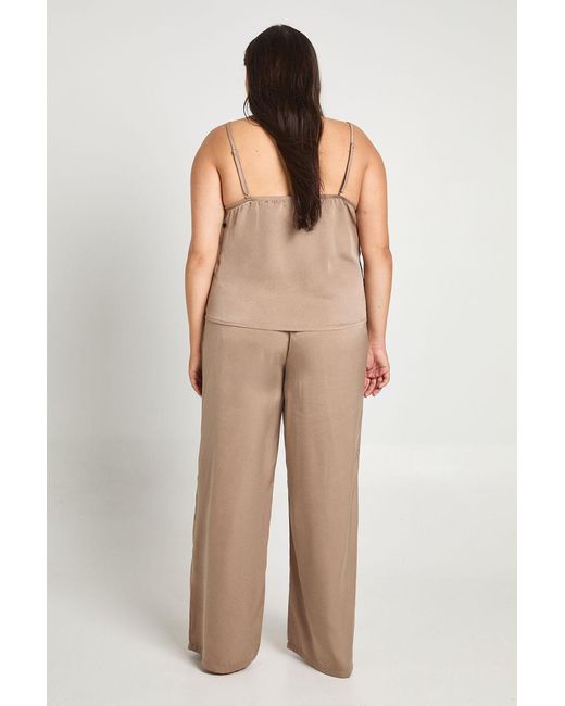 Boohoo Natural Plus Cami And Trouser Pyjama Set